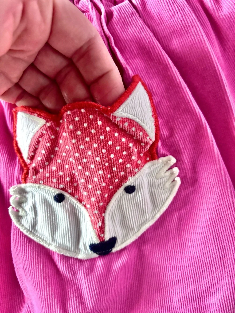 Mini Boden Girls Skirt 🦊 Medium Pink Corduroy Fox Pockets Size 4–5Y Like New